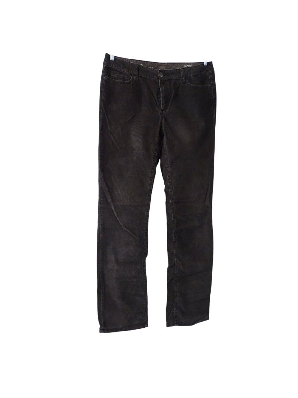 Eddie Bauer Women Brown Corduroy Modern Slim Straight Pants Size 12 TALL FLAW
